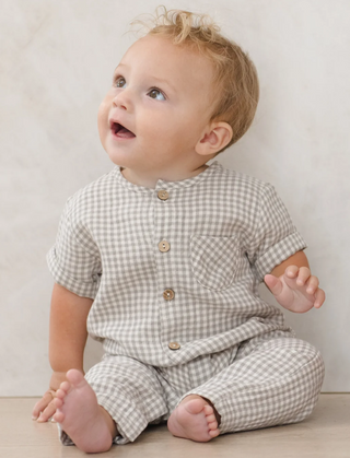 QUINCY MAE CHARLIE JUMPSUIT SAGE GINGHAM